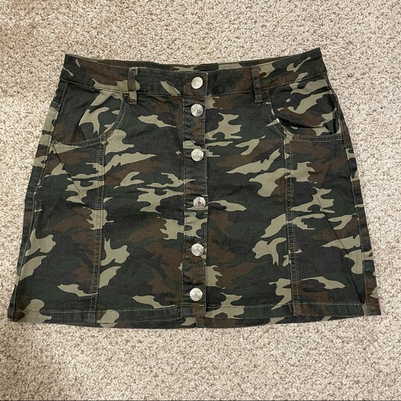 Almost Famous Dresses & Skirts - Almost Famous Camouflage Button Up Skirt